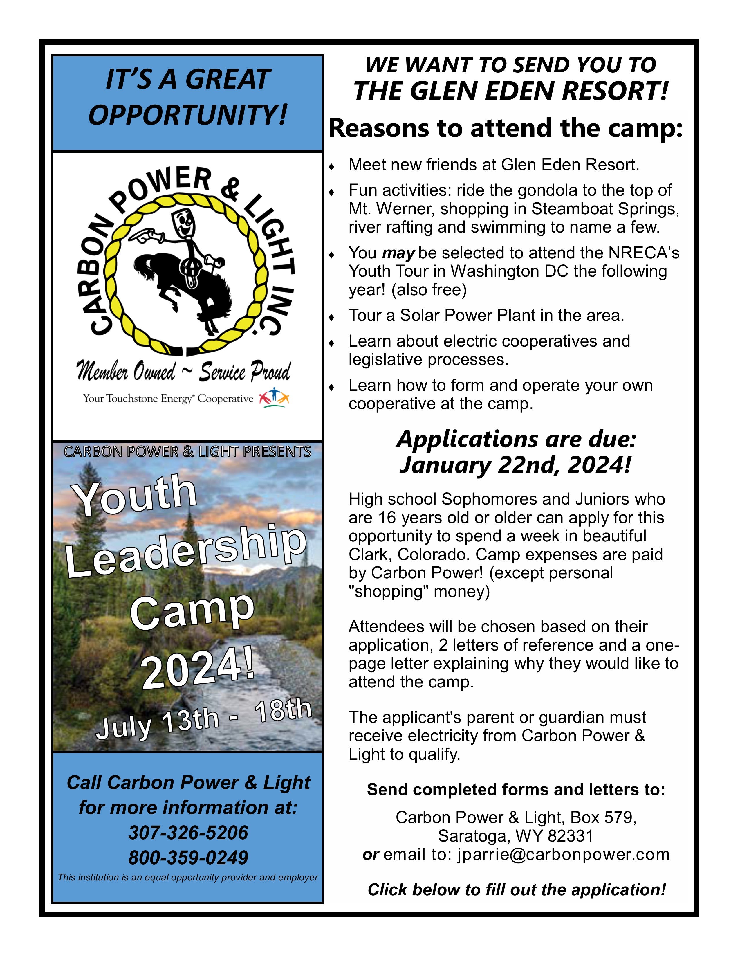 Leadership Camp 2024 Carbon Power And Light Inc   Youth Leadership Camp 2024 Webpage 